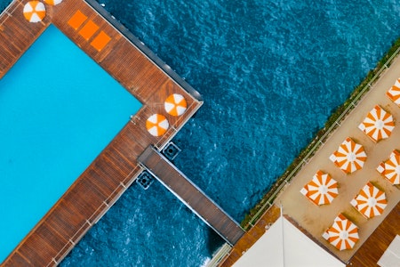 Beach, Grand Hotel Tremezzo, Lake Como, Italy