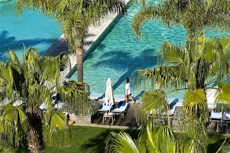 pool area domes lake algarve portugal