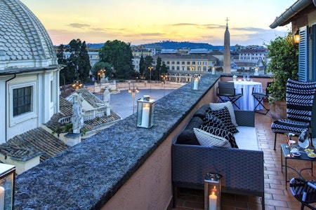 Private Suite Terrace at Hotel De Russie, Rome, Italy