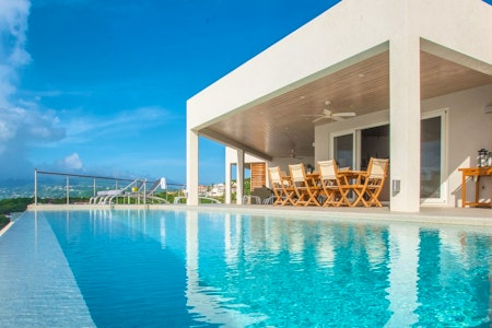 Deck view at Laluna Villas, Grenada