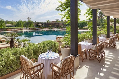 Fine Dining Pool Garden at Mandarin Oriental Marrkech, Morocco