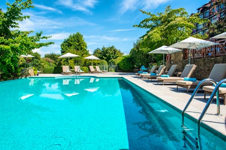 Outdoor Swimming Pool, Hotel Ermitage, Evian Resort, Lake Geneva, France
